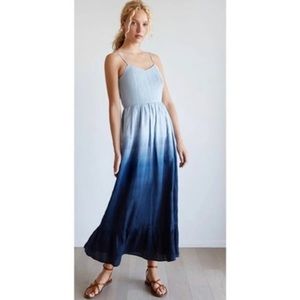 Madewell Dip-Dye Cami Pintuck Ruffle Dress